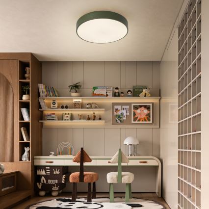 Brilagi - Plafonnier LED dimmable POOL LED/48W/230V 3000–6000K Ø 40 cm vert + télécommande