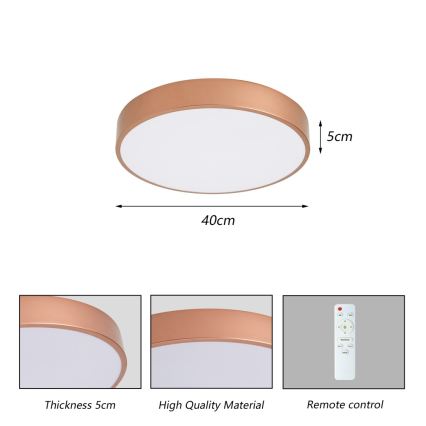 BRILAGI - Plafonnier LED dimmable POOL LED/48W/230V 3000-6000K Ø 40 cm bronze + télécommande