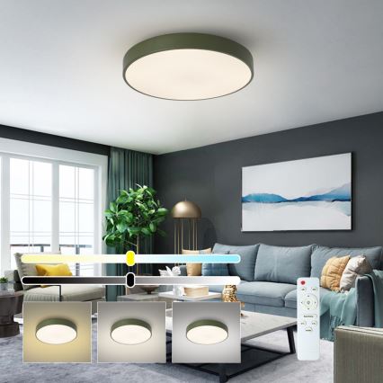 Brilagi - Plafonnier LED dimmable POOL LED/60W/230V 3000-6000K Ø 50 cm vert + télécommande