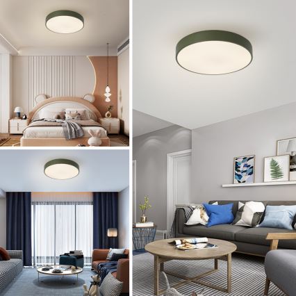 Brilagi - Plafonnier LED dimmable POOL LED/60W/230V 3000-6000K Ø 50 cm vert + télécommande