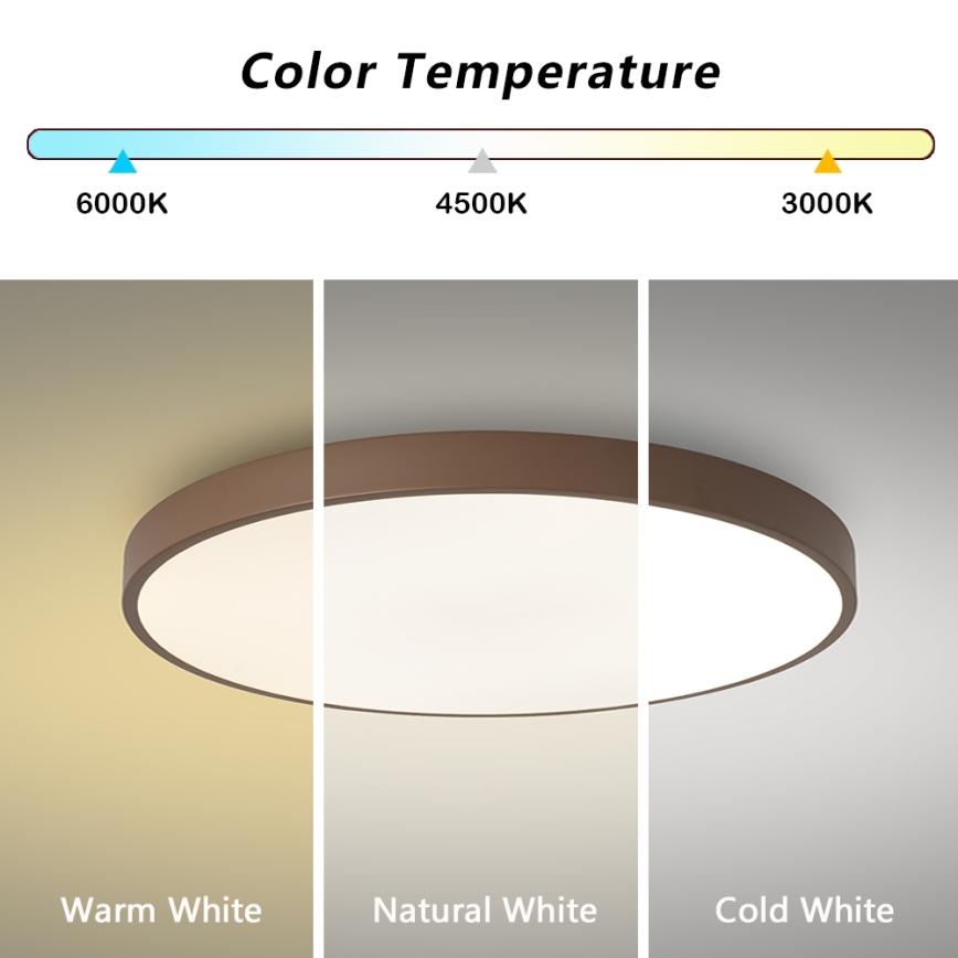 Brilagi - Plafonnier LED dimmable POOL LED/60W/230V 3000-6000K Ø 60 cm marron + télécommande