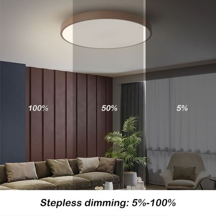Brilagi - Plafonnier LED dimmable POOL LED/60W/230V 3000-6000K Ø 60 cm marron + télécommande