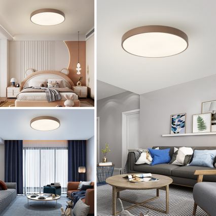 Brilagi - Plafonnier LED dimmable POOL LED/60W/230V 3000-6000K Ø 60 cm marron + télécommande