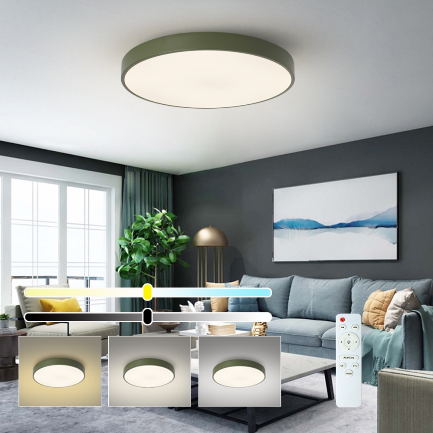 Brilagi - Plafonnier LED dimmable POOL LED/60W/230V 3000-6000K diam. 60 cm vert + télécommande