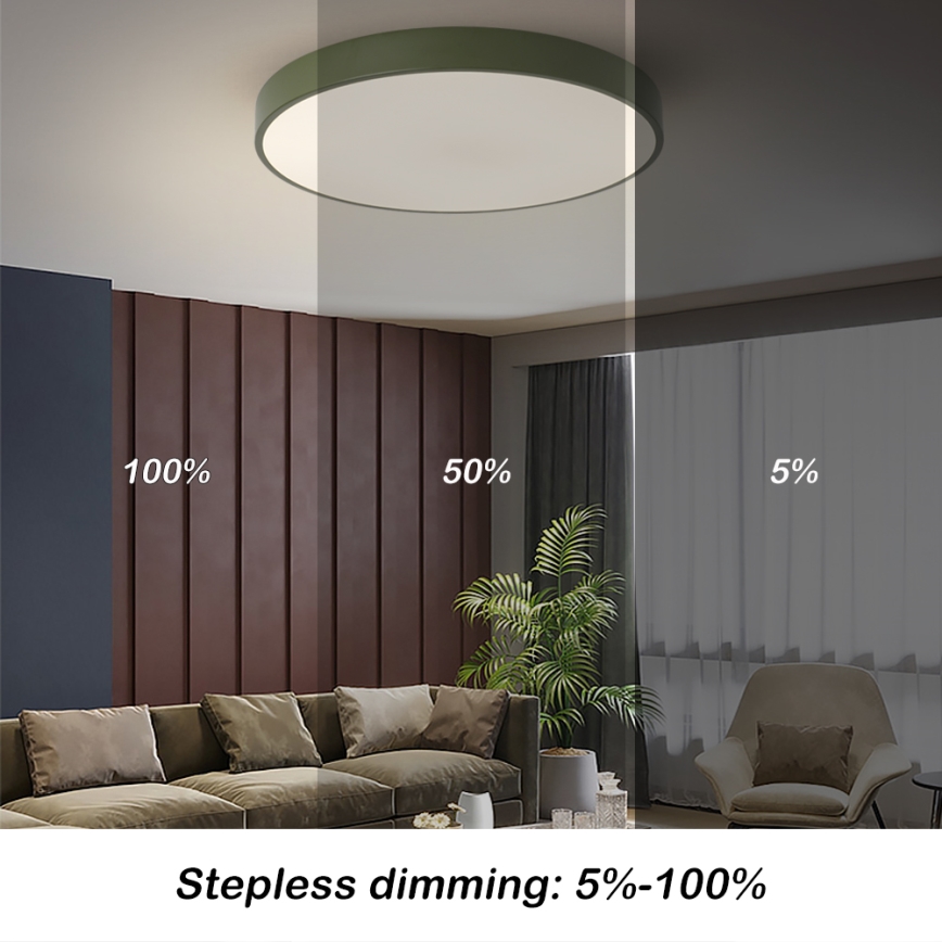 Brilagi - Plafonnier LED dimmable POOL LED/60W/230V 3000-6000K diam. 60 cm vert + télécommande