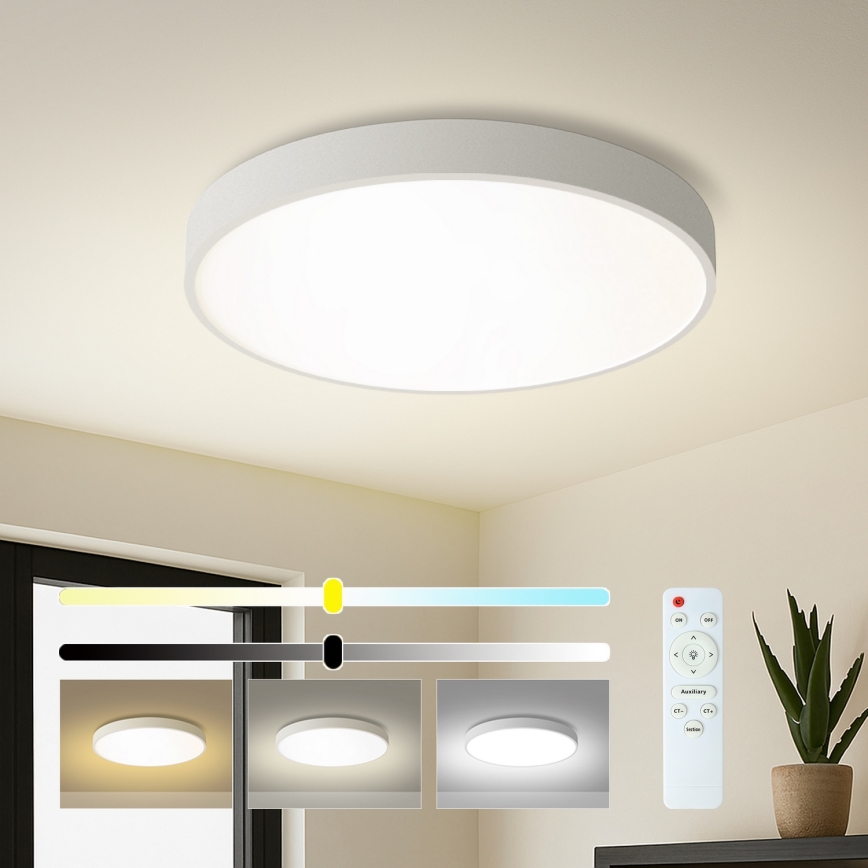 Brilagi - Plafonnier LED dimmable POOL LED/60W/230V 3000-6000K diam. 60 cm blanc + télécommande