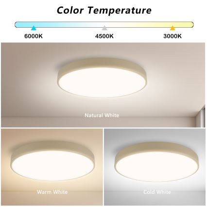 Brilagi - Plafonnier LED dimmable POOL LED/60W/230V 3000-6000K diamètre 50 cm beige + télécommande