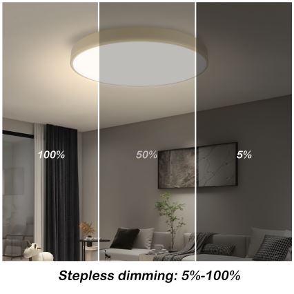 Brilagi - Plafonnier LED dimmable POOL LED/60W/230V 3000-6000K diamètre 50 cm beige + télécommande