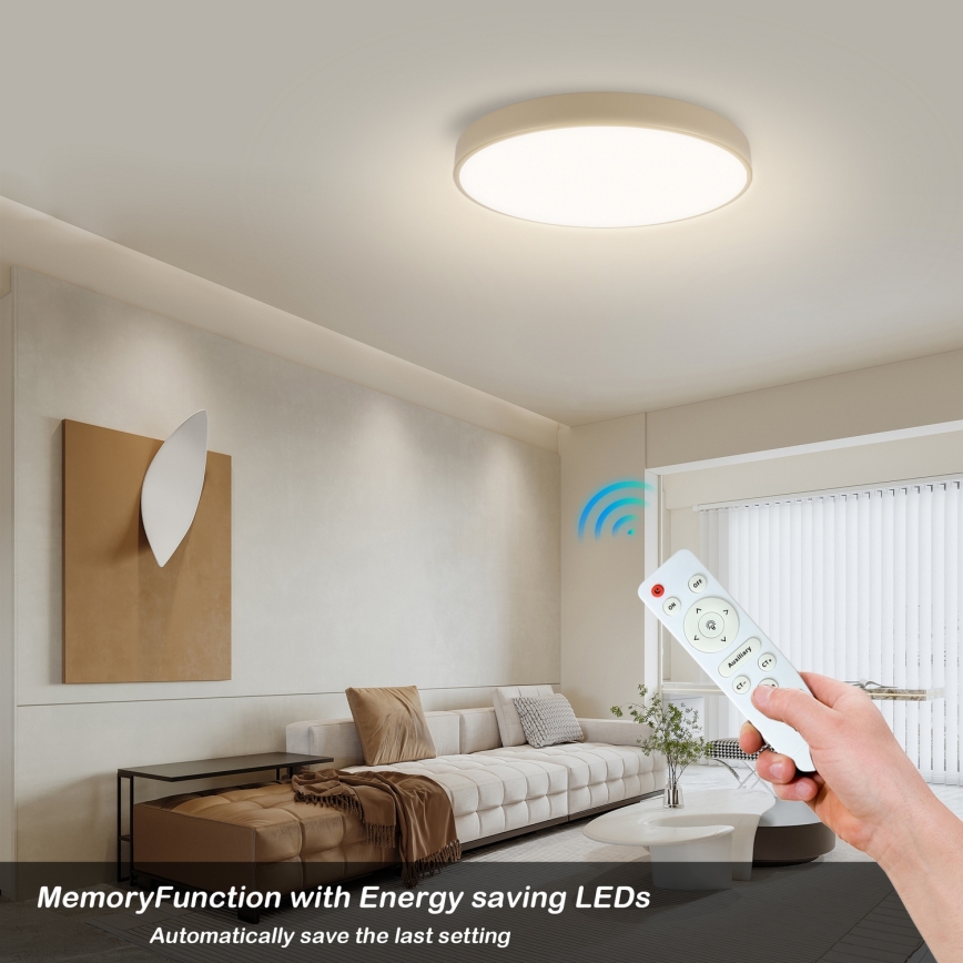 Brilagi - Plafonnier LED dimmable POOL LED/60W/230V 3000-6000K diamètre 50 cm beige + télécommande