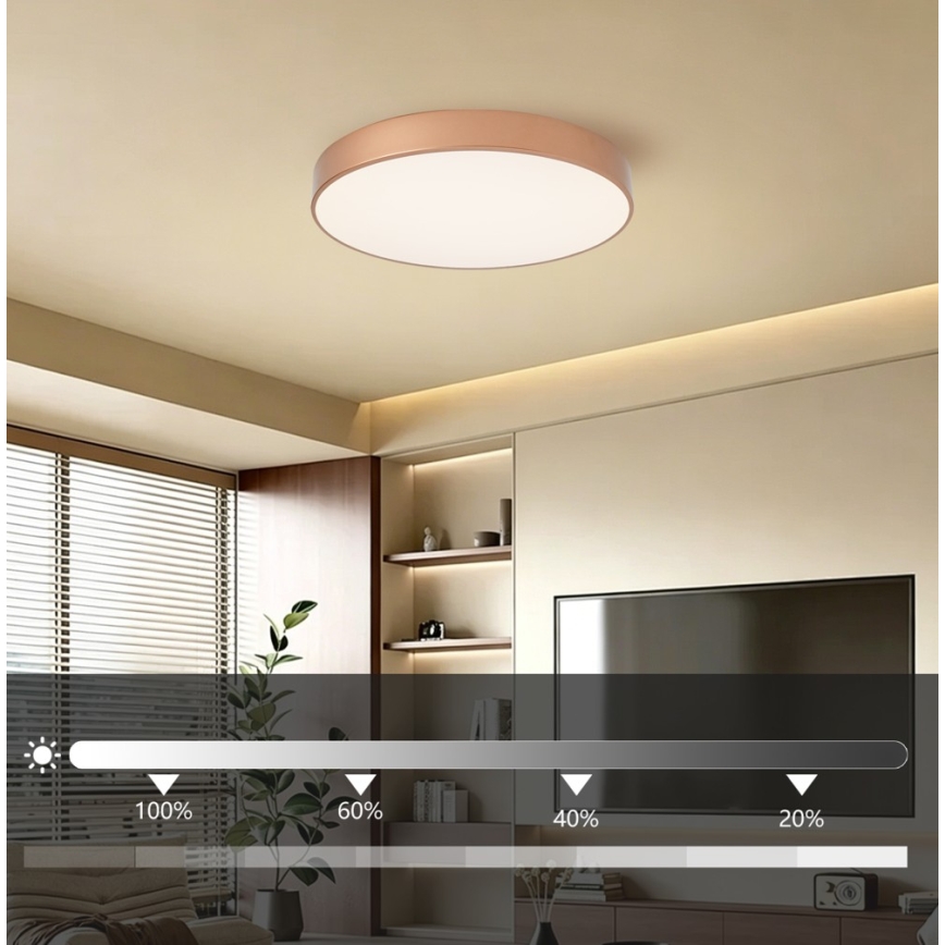 Brilagi - Plafonnier LED dimmable POOL LED/60W/230V 3000-6000K Ø 50 cm bronze + télécommande