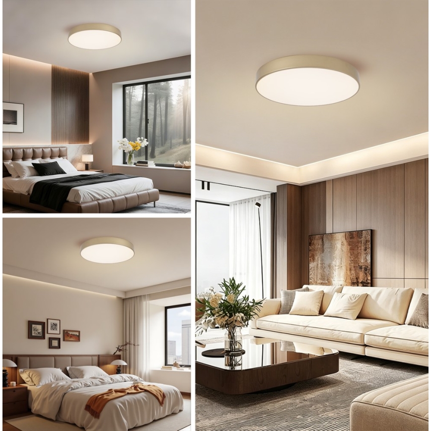 Brilagi - Plafonnier LED dimmable POOL LED/60W/230V 3000-6000K Ø 50 cm doré + télécommande