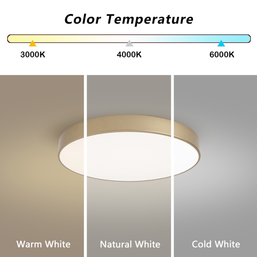 Brilagi - Plafonnier LED dimmable POOL LED/60W/230V 3000-6000K Ø 50 cm doré + télécommande