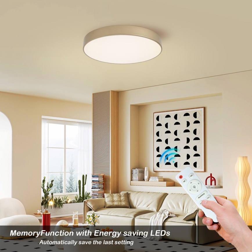 Brilagi - Plafonnier LED dimmable POOL LED/60W/230V 3000-6000K Ø 50 cm doré + télécommande