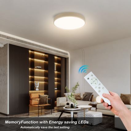 Brilagi - Plafonnier LED dimmable POOL SMART LED/48W/230V 3000-6000K diam. 40 cm Wi-Fi Tuya beige + télécommande