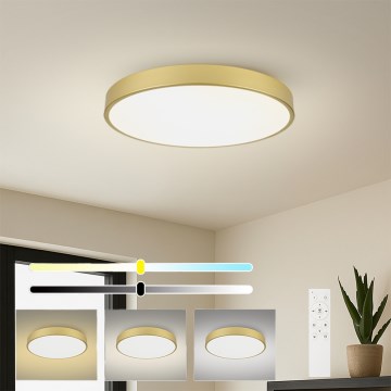 Brilagi - Plafonnier LED dimmable POOL SMART LED/100W/230V 3000-6000K 80 cm doré Wi-Fi Tuya + télécommande