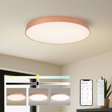 Brilagi - Plafonnier LED dimmable POOL SMART LED/100W/230V 3000-6000K Ø 80 cm Wi-Fi Tuya bronze + télécommande