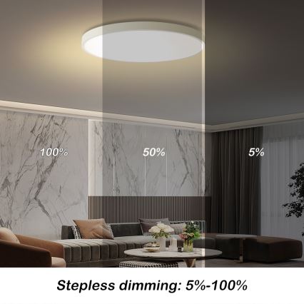 Brilagi - Plafonnier LED dimmable POOL SMART LED/100W/230V 3000-6000K Ø 80 cm Wi-Fi Tuya blanc + télécommande