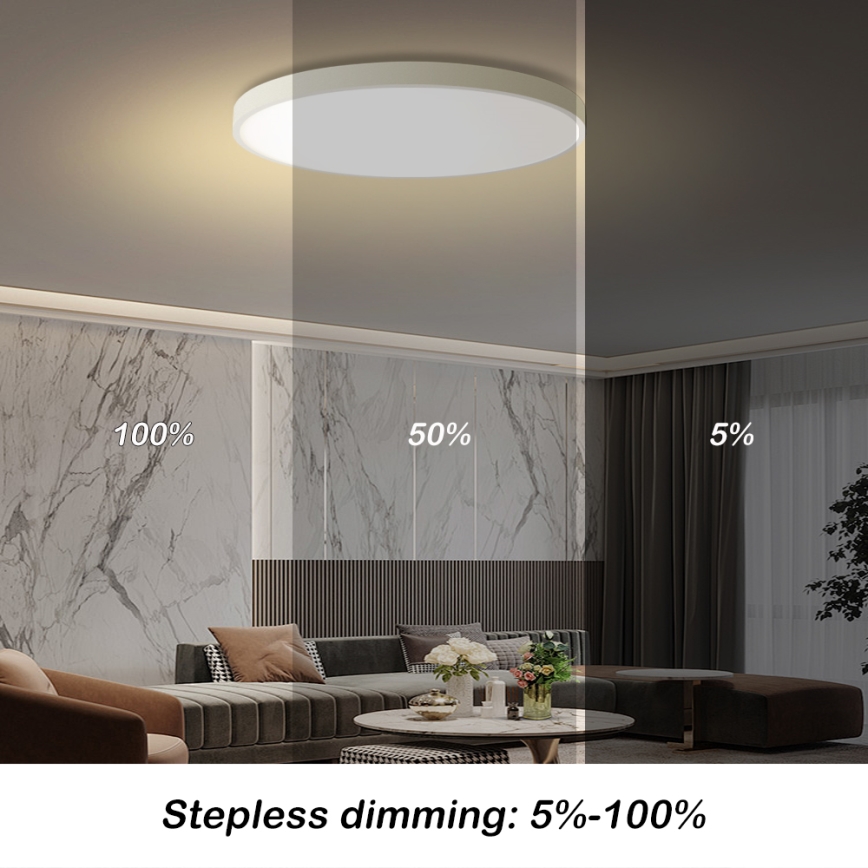 Brilagi - Plafonnier LED dimmable POOL SMART LED/100W/230V 3000-6000K Ø 80 cm Wi-Fi Tuya blanc + télécommande