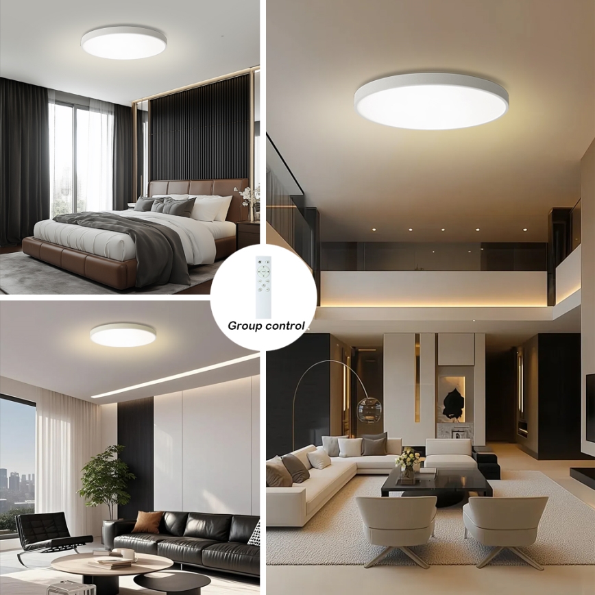 Brilagi - Plafonnier LED dimmable POOL SMART LED/100W/230V 3000-6000K Ø 80 cm Wi-Fi Tuya blanc + télécommande