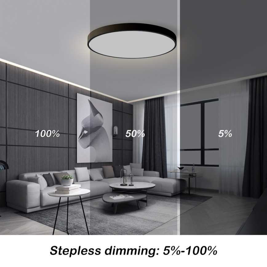 Brilagi - Plafonnier LED dimmable POOL SMART LED/100W/230V 3000-6000K Ø 80 cm Wi-Fi Tuya noir + télécommande