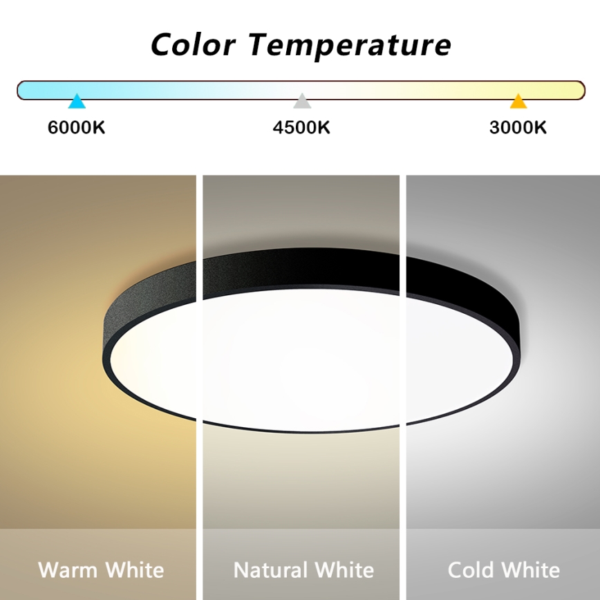 Brilagi - Plafonnier LED dimmable POOL SMART LED/100W/230V 3000-6000K Ø 80 cm Wi-Fi Tuya noir + télécommande