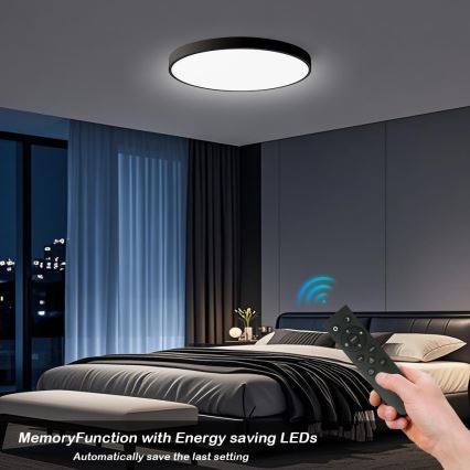 Brilagi - Plafonnier LED dimmable POOL SMART LED/100W/230V 3000-6000K Ø 80 cm Wi-Fi Tuya noir + télécommande