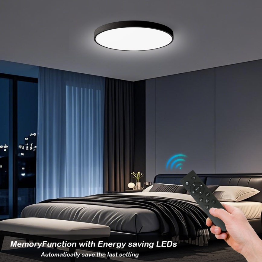Brilagi - Plafonnier LED dimmable POOL SMART LED/100W/230V 3000-6000K Ø 80 cm Wi-Fi Tuya noir + télécommande