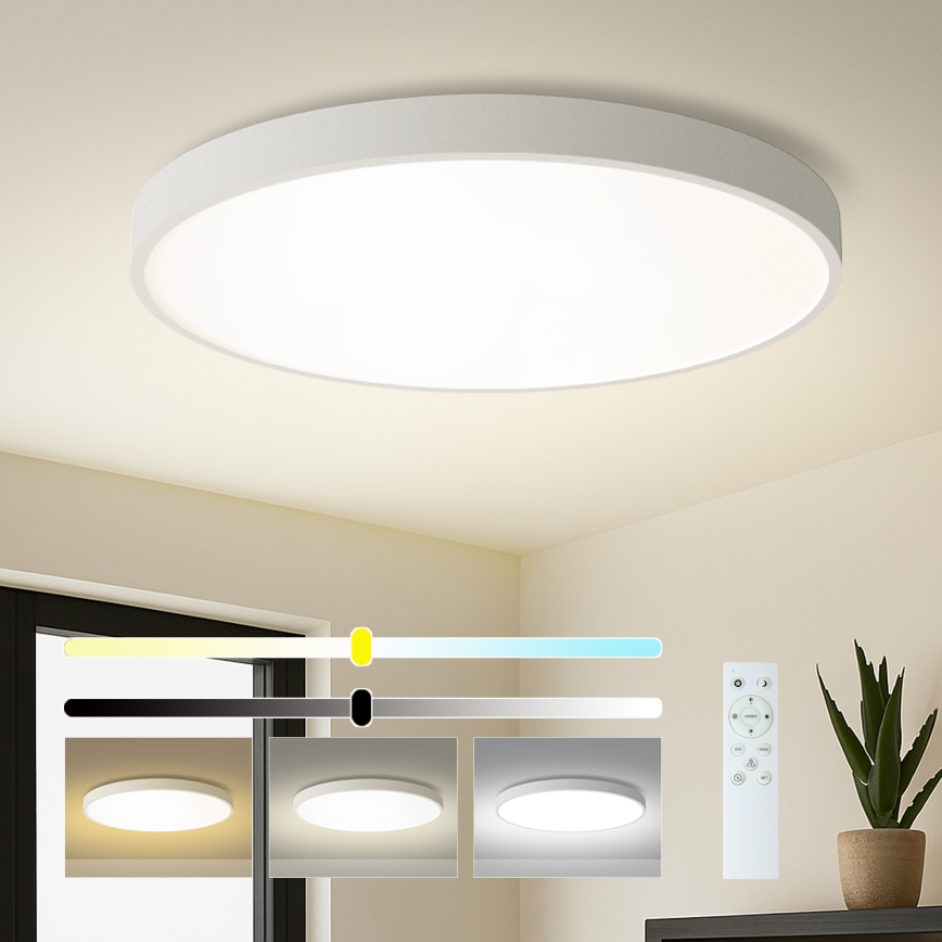 Brilagi - Plafonnier LED dimmable POOL SMART LED/128W/230V 3000-6000K diam. 100 cm Wi-Fi Tuya blanc + télécommande