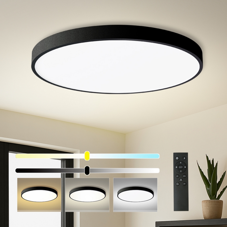 Brilagi - Plafonnier LED dimmable POOL SMART LED/128W/230V 3000-6000K Ø 100 cm Wi-Fi Tuya noir + télécommande