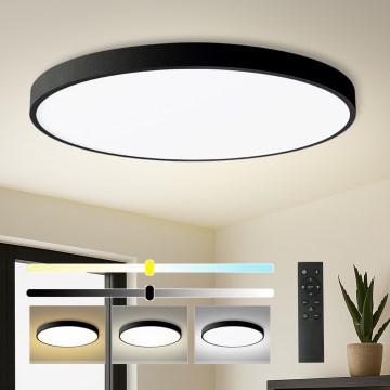Brilagi - Plafonnier LED dimmable POOL SMART LED/180W/230V 3000-6000K Ø 120 cm Wi-Fi Tuya noir + télécommande