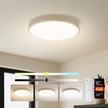 Brilagi - Plafonnier LED dimmable POOL SMART LED/48W/230V 3000-6000K diam. 40 cm Wi-Fi Tuya beige + télécommande