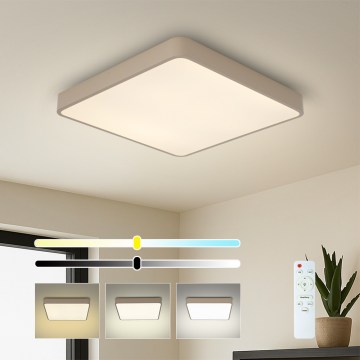 Brilagi - Plafonnier LED dimmable POOL SQUARE LED/36W/230V 3000-6000K 40x40 cm beige + télécommande