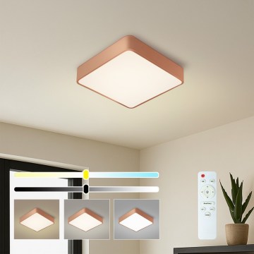 BRILAGI - Plafonnier LED dimmable POOL SQUARE LED/36W/230V 3000-6000K 40x40 cm cuivré + télécommande
