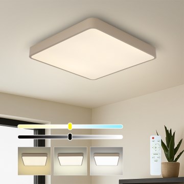 Brilagi - Plafonnier LED dimmable POOL SQUARE LED/48W/230V 3000-6000K 50x50 cm beige + télécommande