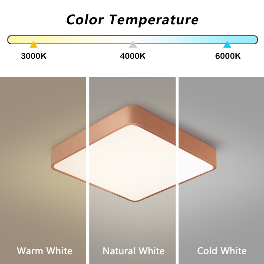 BRILAGI - Plafonnier LED dimmable POOL SQUARE LED/48W/230V 3000-6000K 50x50 cm bronze + télécommande