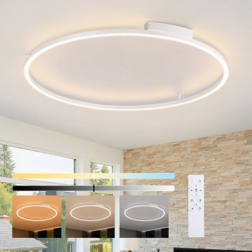Brilagi - Plafonnier LED dimmable PORTOFINO, 85 W, 230 V, 3000–6000 K, Ø 120 cm, blanc, avec télécommande