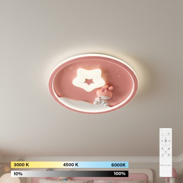 Brilagi - Plafonnier LED dimmable pour enfants BUNNY LED/83W/230V 3000-6000K Ø 49 cm + télécommande