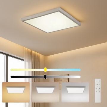 Brilagi - Plafonnier LED dimmable pour salle de bains FRAME SMART LED/50W/230V 60x60 cm 3000-6000K IP44 argent + télécommande