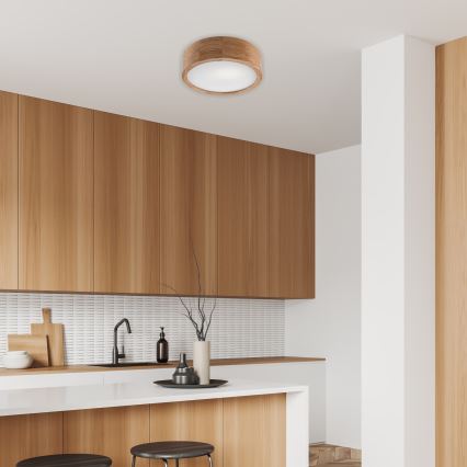 Brilagi - Plafonnier LED RGBW dimmable CARVALHO 1xE27/15W/230V 2700-6500K Wi-Fi chêne Ø 27,5 cm