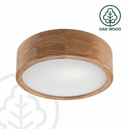 Brilagi - Plafonnier LED RGBW dimmable CARVALHO 1xE27/9W/230V 2700-6500K Wi-Fi chêne Ø 27,5 cm