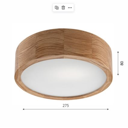 Brilagi - Plafonnier LED RGBW dimmable CARVALHO 1xE27/9W/230V 2700-6500K Wi-Fi chêne Ø 27,5 cm
