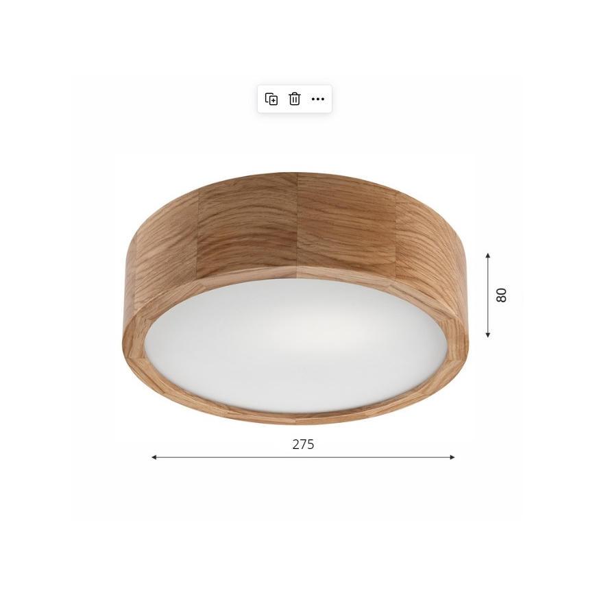 Brilagi - Plafonnier LED RGBW dimmable CARVALHO 1xE27/9W/230V 2700-6500K Wi-Fi chêne Ø 27,5 cm