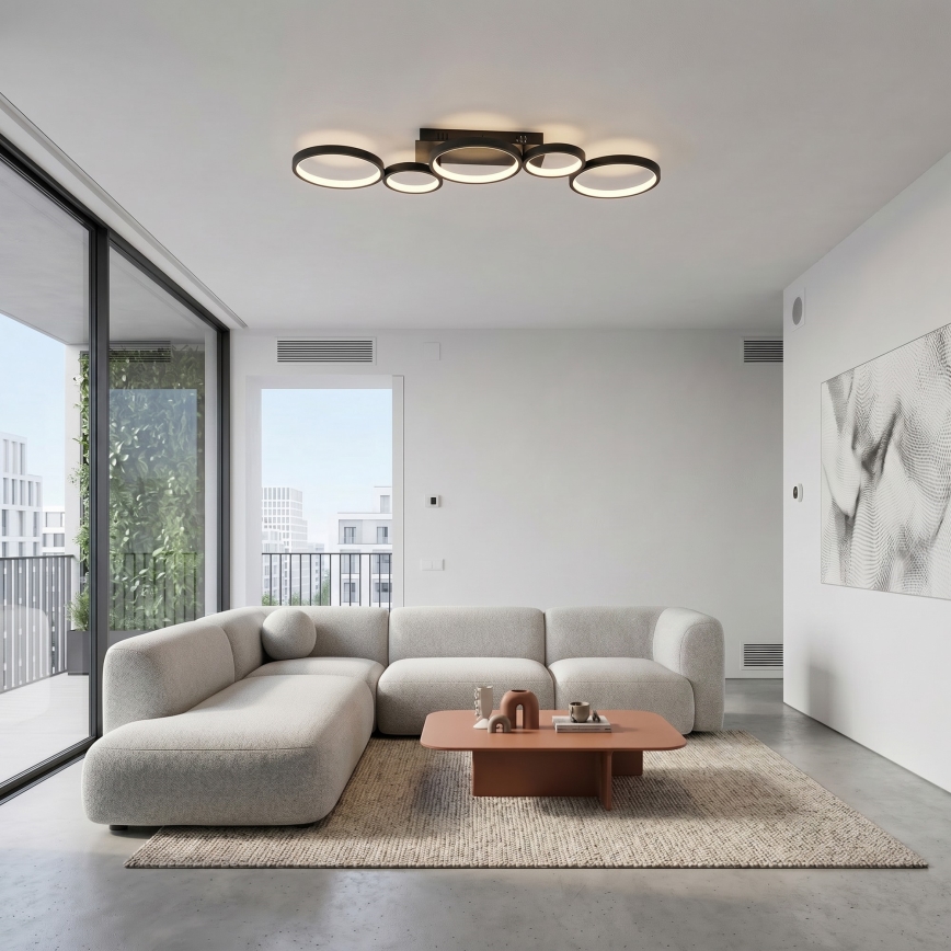 Brilagi - Plafonnier LED dimmable RINGO LED/34W/230V 3000-6000K 28x84 cm noir + télécommande