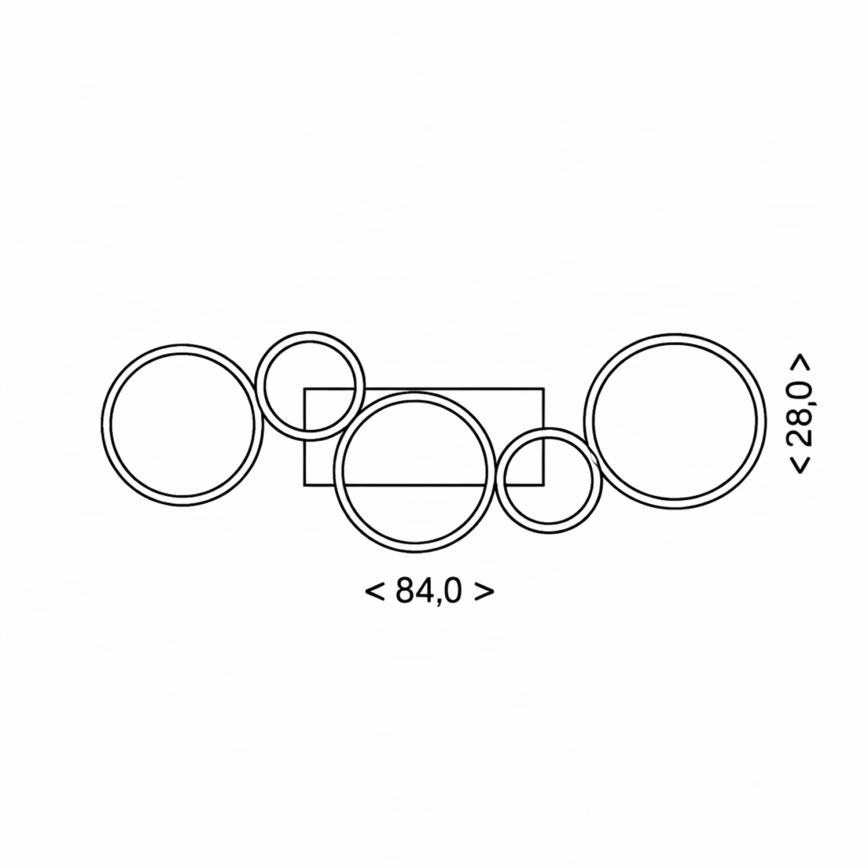 Brilagi - Plafonnier LED dimmable RINGO LED/34W/230V 3000-6000K 28x84 cm noir + télécommande