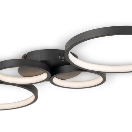 Brilagi - Plafonnier LED dimmable RINGO LED/34W/230V 3000-6000K 28x78 cm noir + télécommande