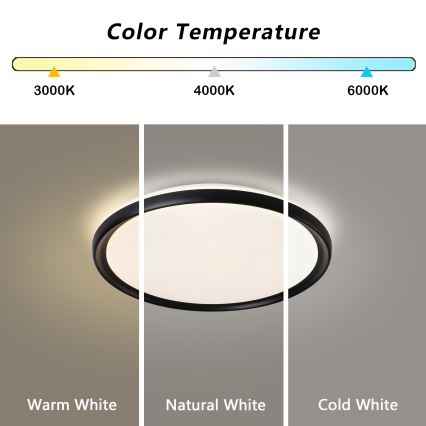 Brilagi - Plafonnier LED dimmable RIVO LED/72W/230V 3000–6000K noir Ø 50 cm + télécommande