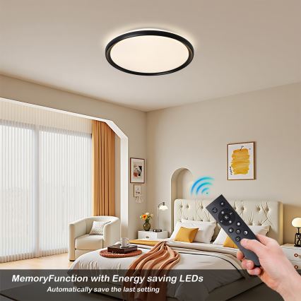 Brilagi - Plafonnier LED dimmable RIVO LED/72W/230V 3000–6000K noir Ø 50 cm + télécommande
