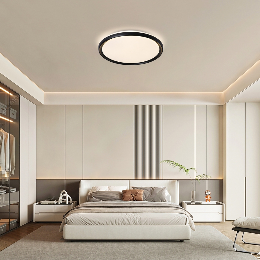 Brilagi - Plafonnier LED dimmable RIVO LED/72W/230V 3000–6000K noir Ø 50 cm + télécommande