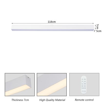 Brilagi - Plafonnier LED dimmable SLEEKLINE SMART LED/40W/230V 3000-6000K Wi-Fi Tuya blanc + télécommande
