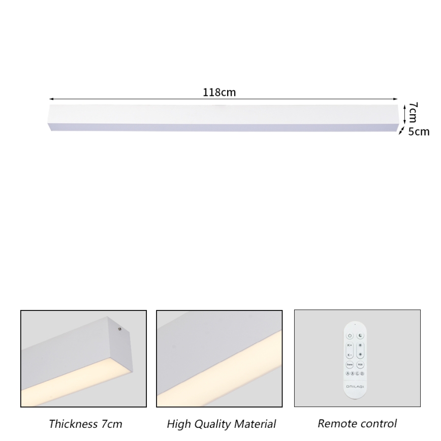 Brilagi - Plafonnier LED dimmable SLEEKLINE SMART LED/40W/230V 3000-6000K Wi-Fi Tuya blanc + télécommande